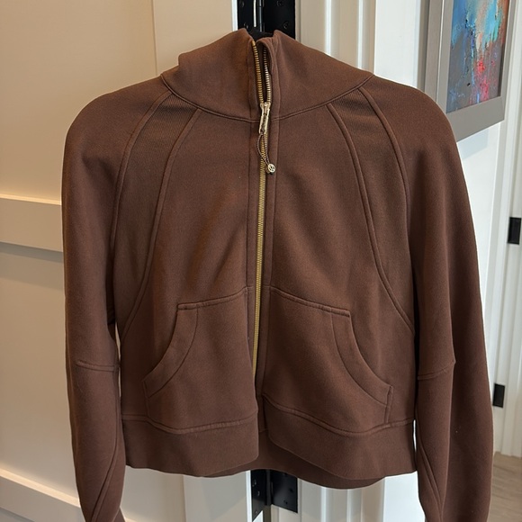 Lululemon Oversized Scuba Full zip Java with gold zipper detailing size XS/S - Picture 3 of 3